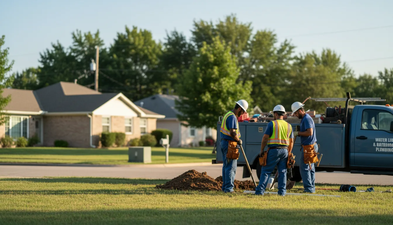 Residential water line and bathroom plumbing service in Muscadine, AL